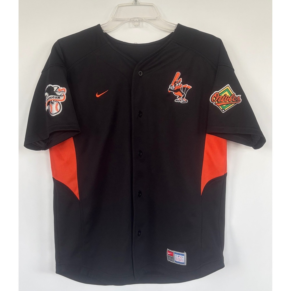 Nike Miguel Tejada Orioles Jersey Black Orange Youth‎ Kids 16-18 MLB Baseball